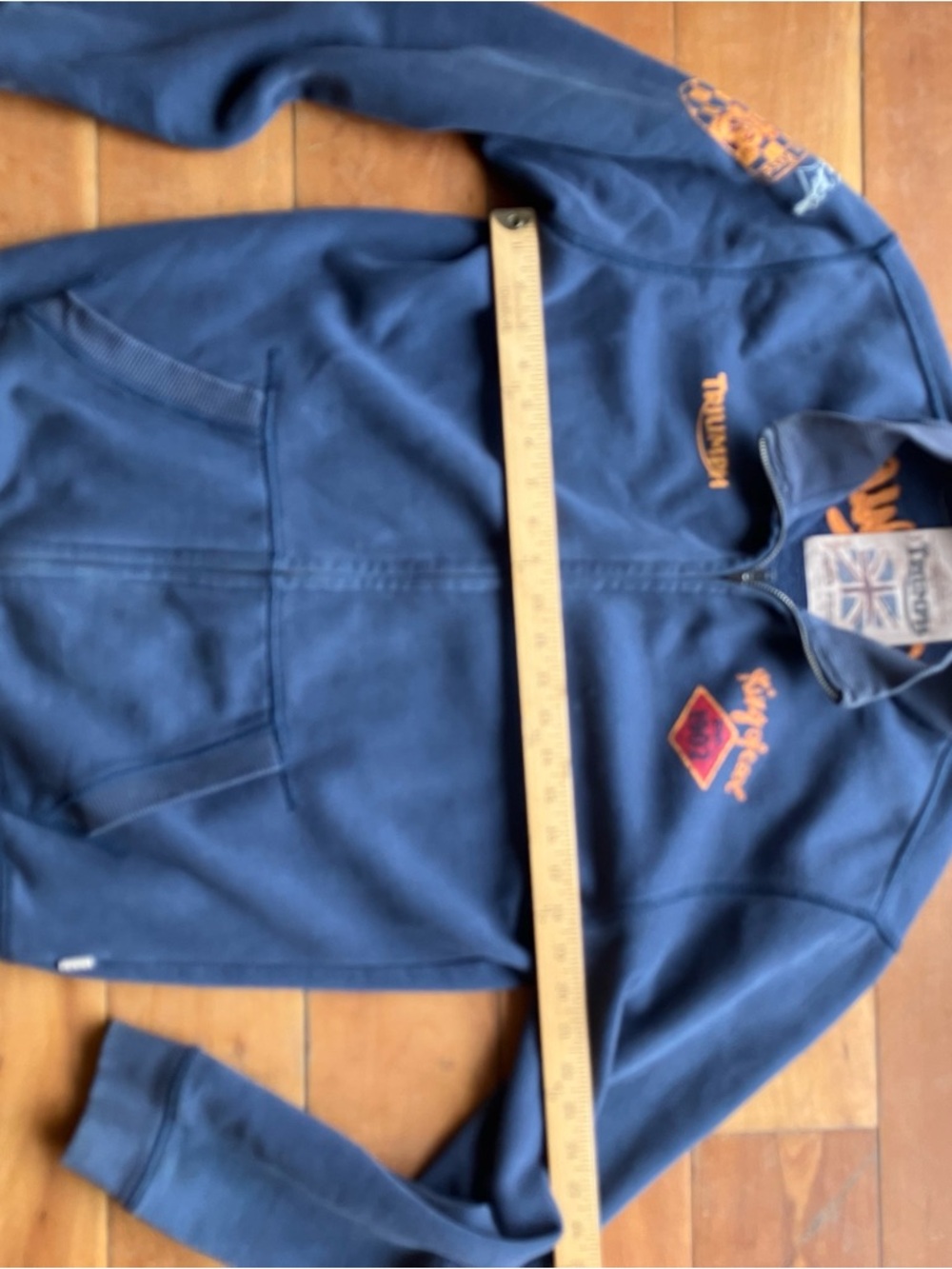 Triumph Navy Full-Zip Sweatshirt with Orange Accents - Picture 2 of 10